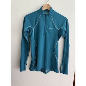 Columbia Women's Blue 1/4 Zip Long Sleeve Active Shirt Small Base Layer
